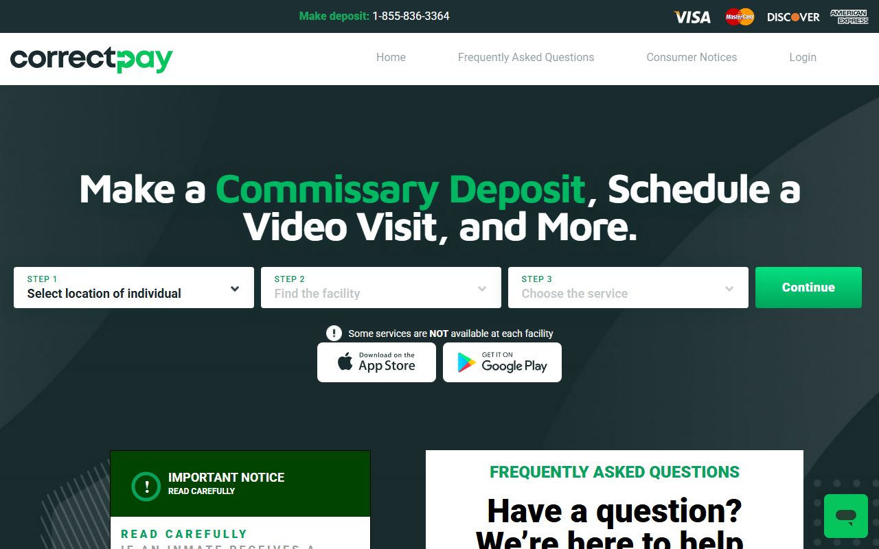 Greenwood County Jail inmate commissary and deposit service on CorrectPay JailFunds